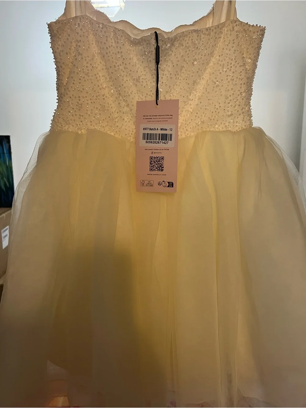 Oh Polly Ivory Beaded Mini Dress - Picture 4 of 9